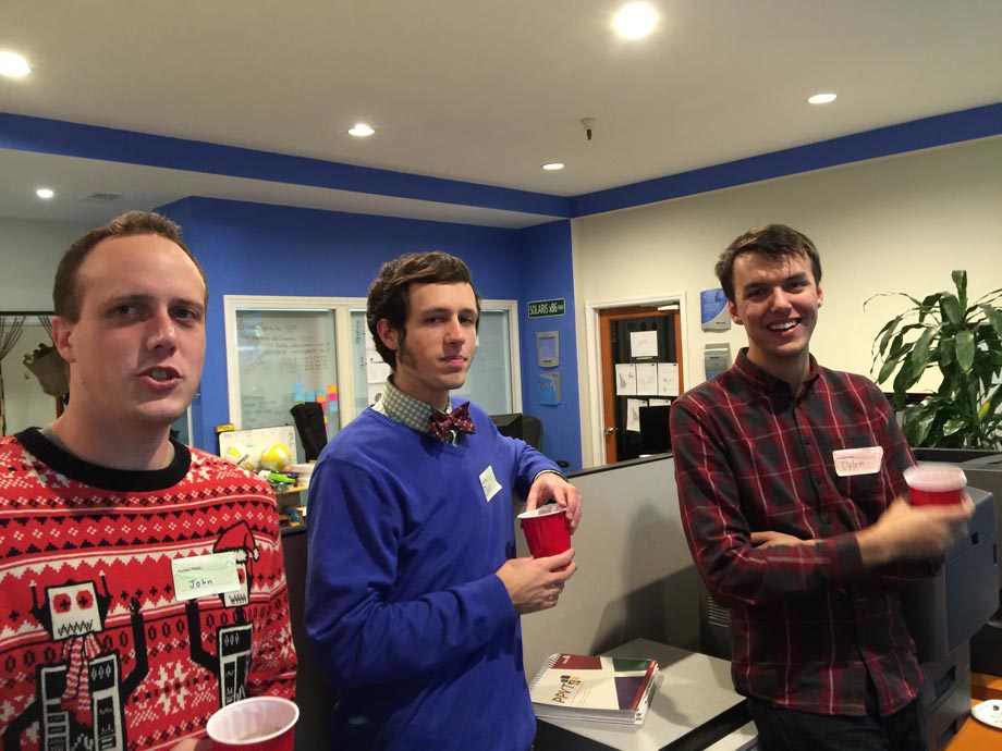 Employees at the Digital Foundry holiday party.